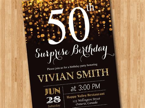 surprise 50th birthday invitations|unique 50th birthday invitations.